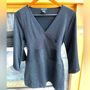 Grace Elements Metallic Black Kimono Sweater Small